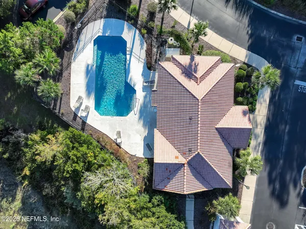 a aerial view of a house