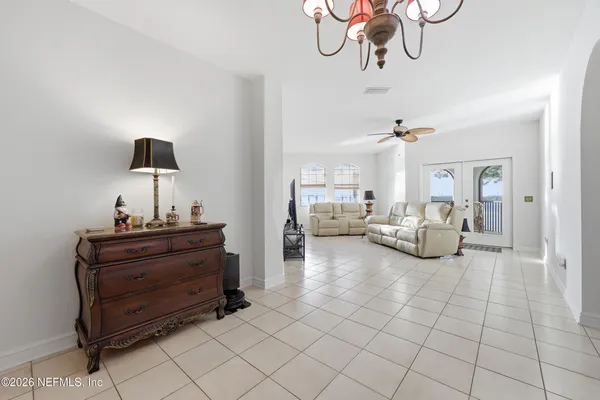 a living room with furniture