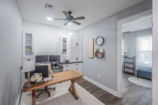 a living room with furniture and a couch