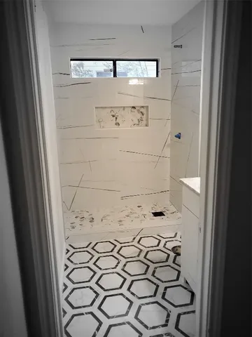 a bathroom with a shower