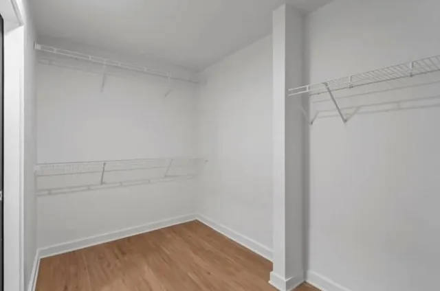 a view of a room with empty racks
