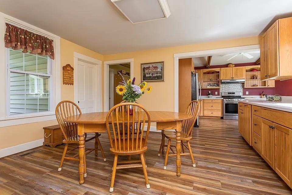 163 Pleasant View Road Staunton, VA 24401 - Photo 18 of 50 a dining room with furniture a window and wooden floor