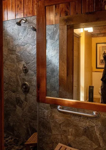 a bathroom with a shower