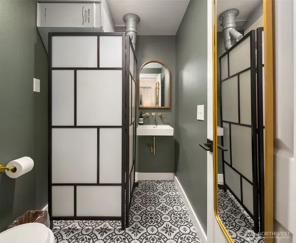 a bathroom with a shower