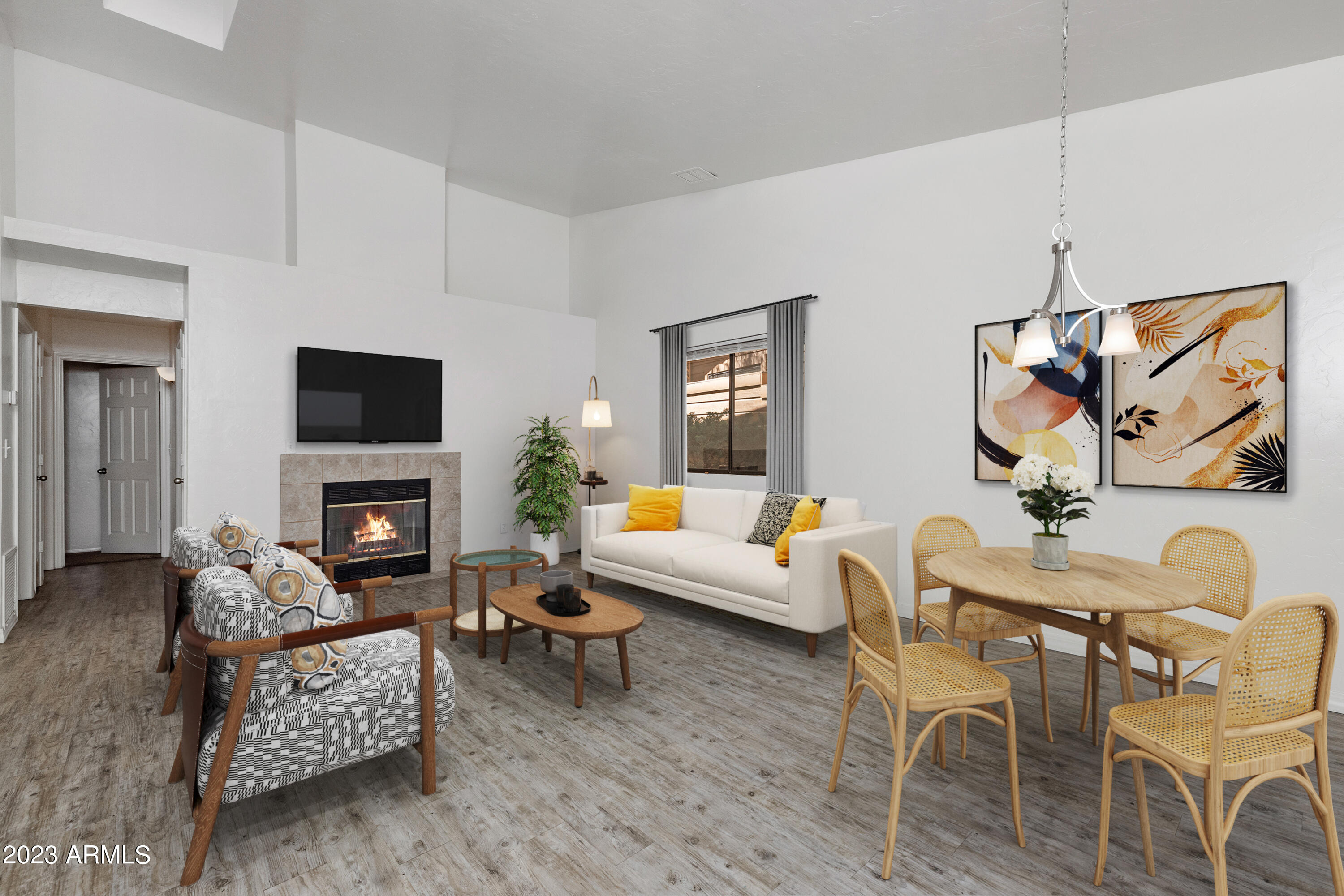 003_Great room with wood fireplace