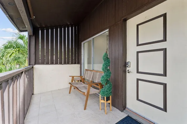 a view of porch with seating space