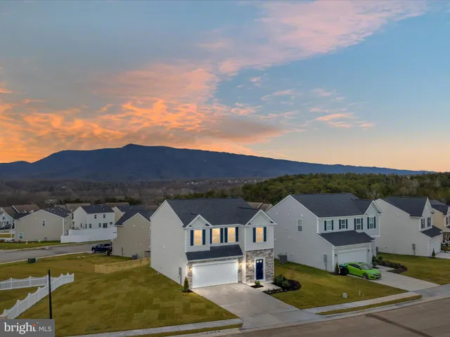 a view of a city from a big yard