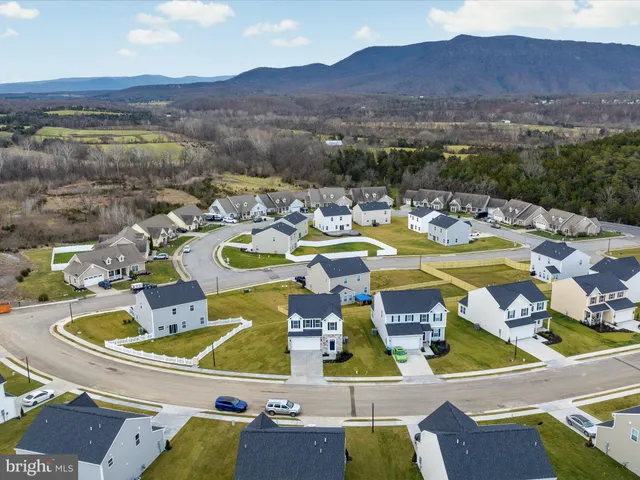 a view of a city with furniture