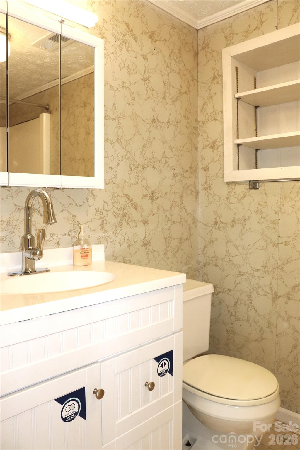 4543 Horseshoe Bend Road Hudson, NC 28638 - Photo 33 of 38 a bathroom with a sink a toilet and a mirror