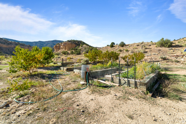 3135 North Thompson Cyn Road Green River, UT 84525 - Photo 13 of 41 View of yard featuring a garden, a mountain view, and a rural view
