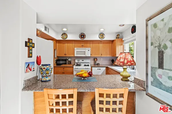 a kitchen with lots of counter top space