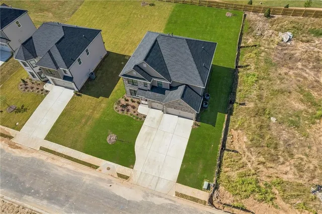 an aerial view of a house