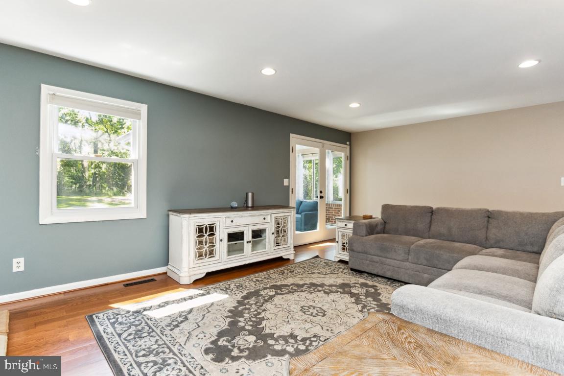 French doors to sunroom
