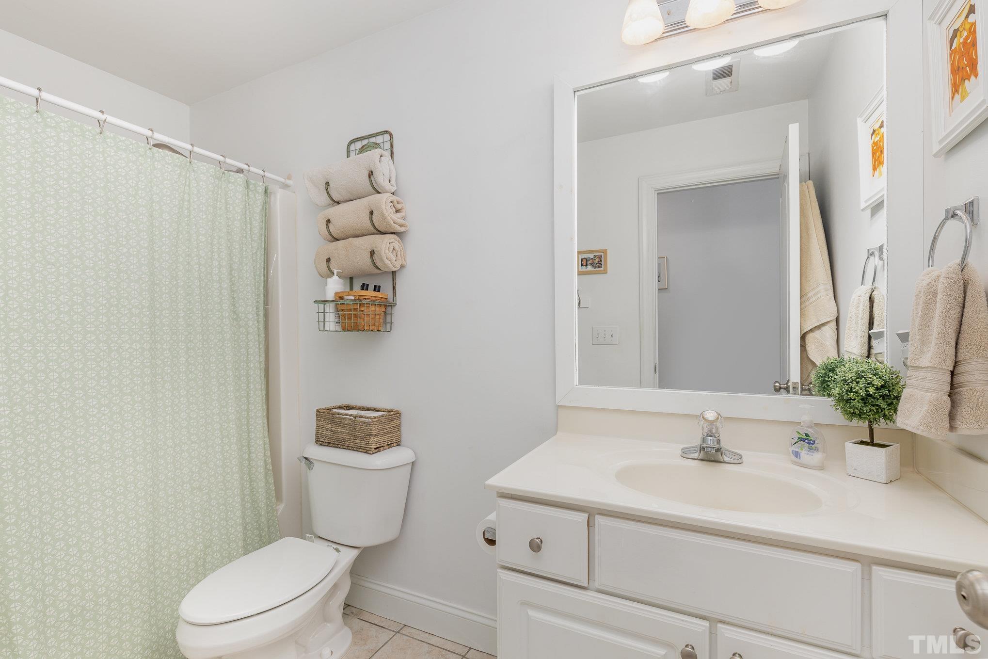 1308 Red Brick Road Garner, NC 27529 - Photo 19 of 31 a bathroom with a sink a toilet and a mirror