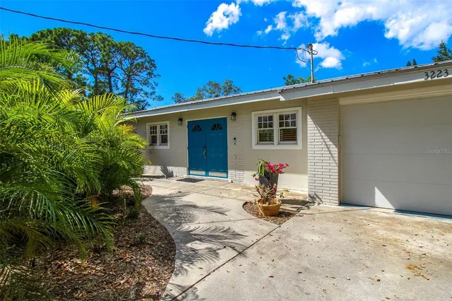 a view of a backyard