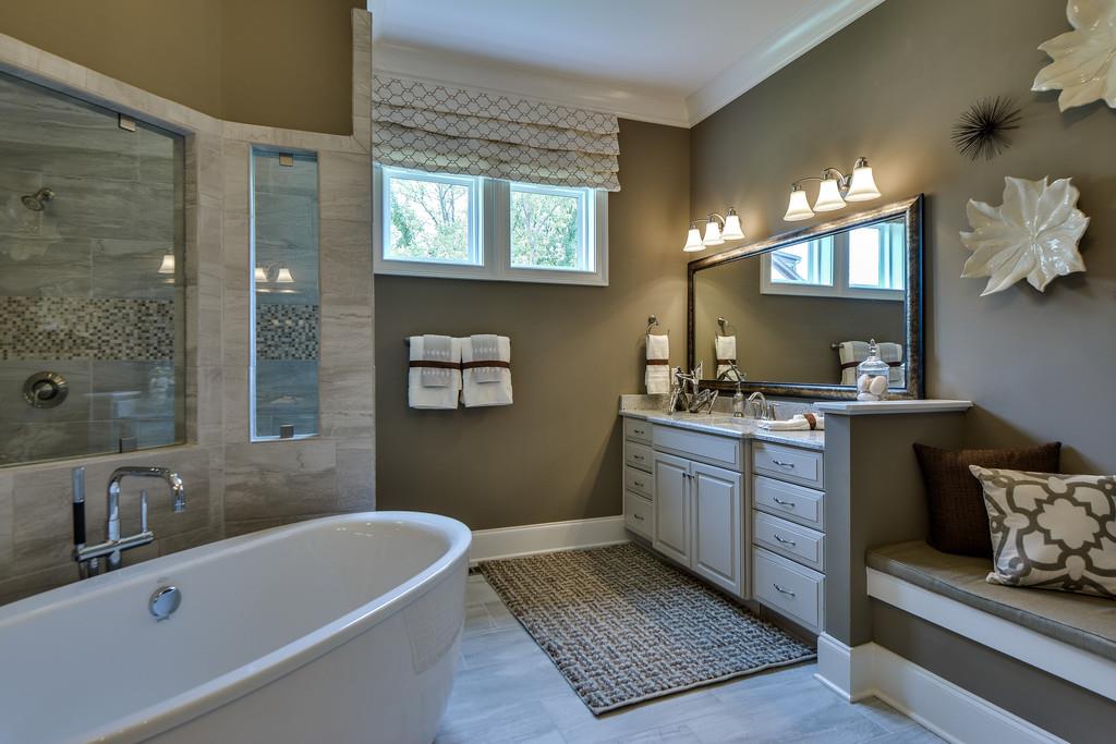 776 Newberry Road Nashville, TN 37205 - Photo 17 of 26 Master Bath. double Vanities, walk through shower. This home has a drop in tub, not this stand alone oval tub