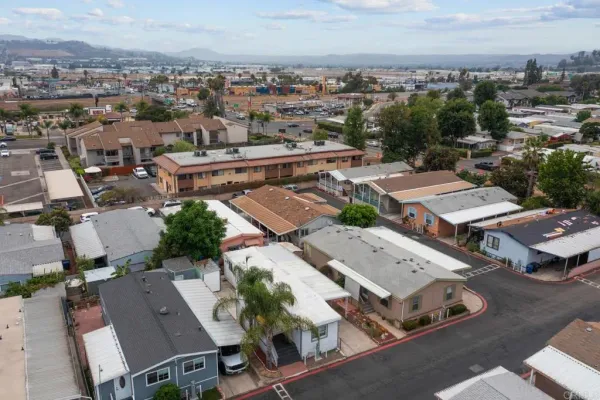 an aerial view of a city