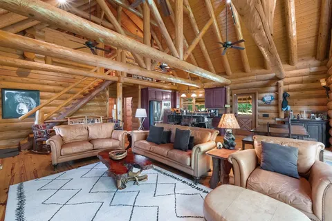 a outdoor living space with furniture