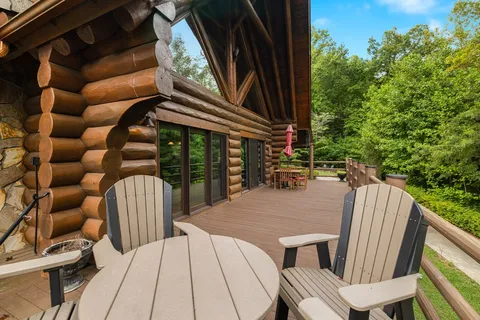 a view of outdoor space with seating area