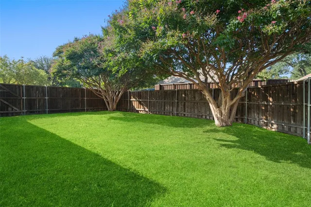 a view of a backyard with a garden and plants