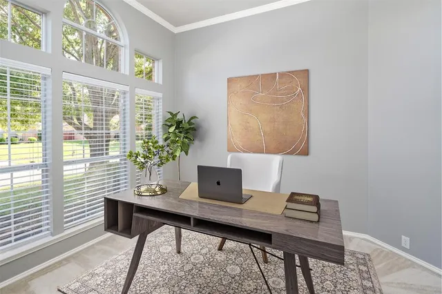 a view of a workspace with a window