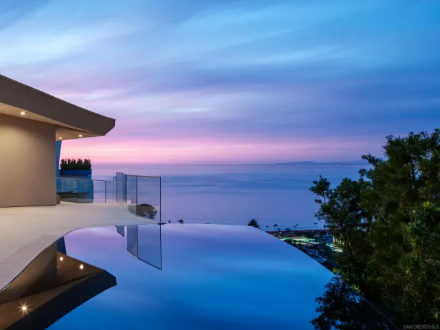 a view of a terrace with a garden