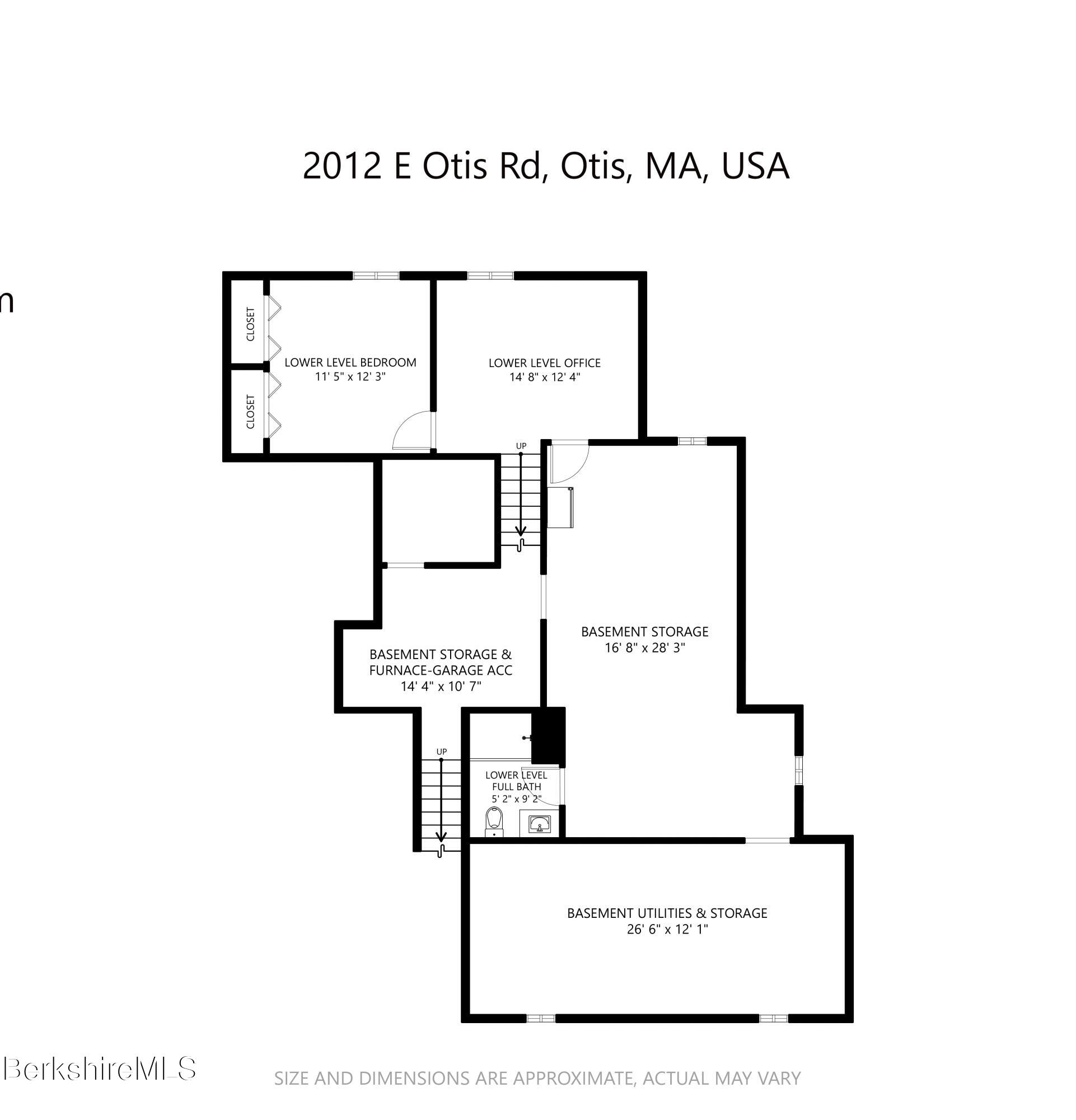 2012 East Otis Road Otis, MA 01029 - Photo 53 of 53 Basement Floor Plan 2012 East Otis Rd
