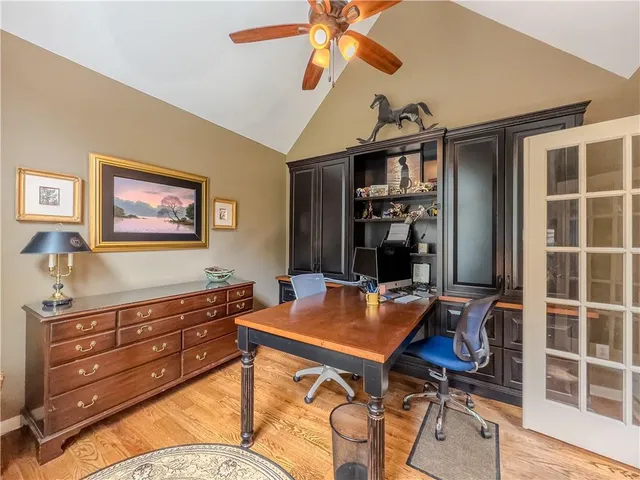 a kitchen with a stove and a microwave