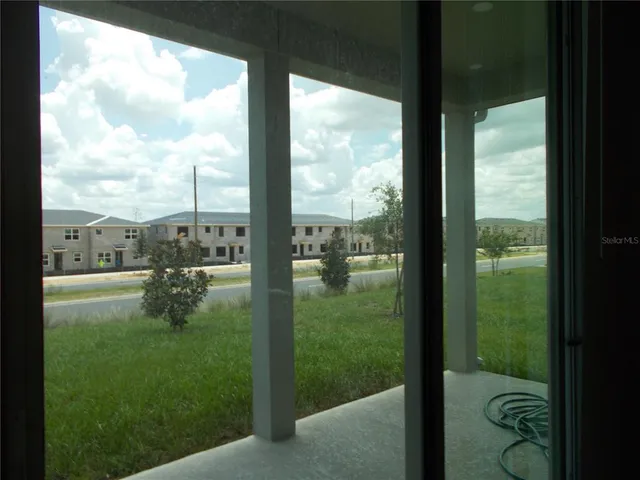 a view of lake from a balcony