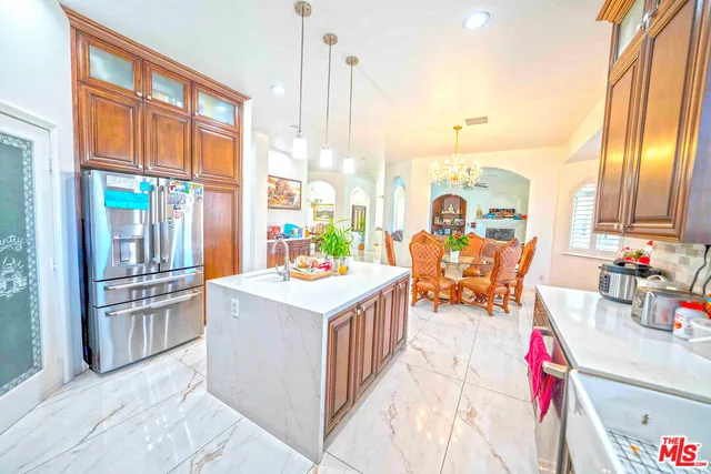 a view of a hallway with workspace