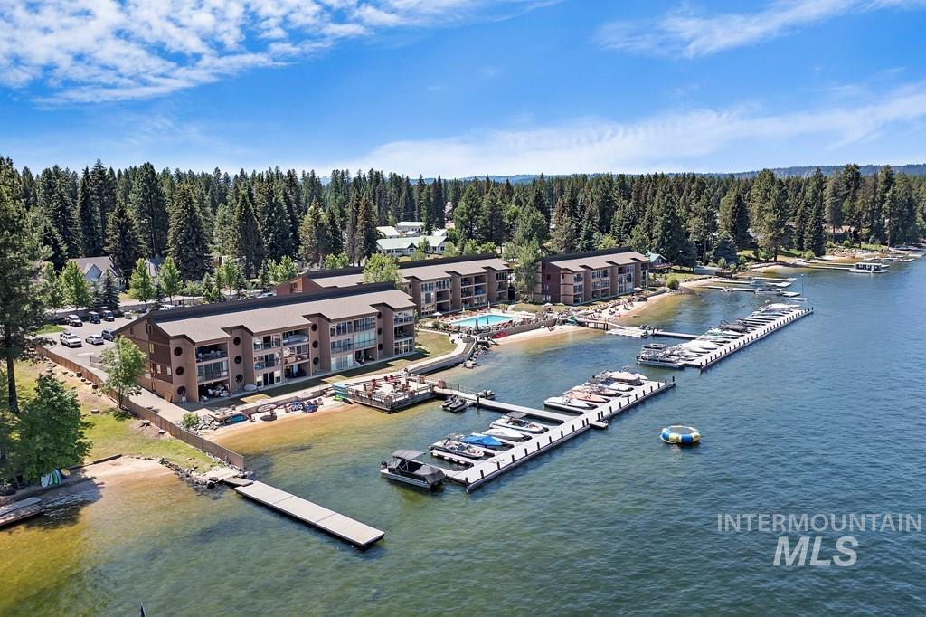 101 East Lake Street, Unit C15 McCall, ID 83638 - Photo 38 of 48 Drone / aerial view of numerous boat docks and a nearby body of water