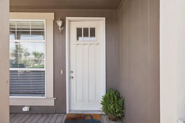 a view of front door and porch