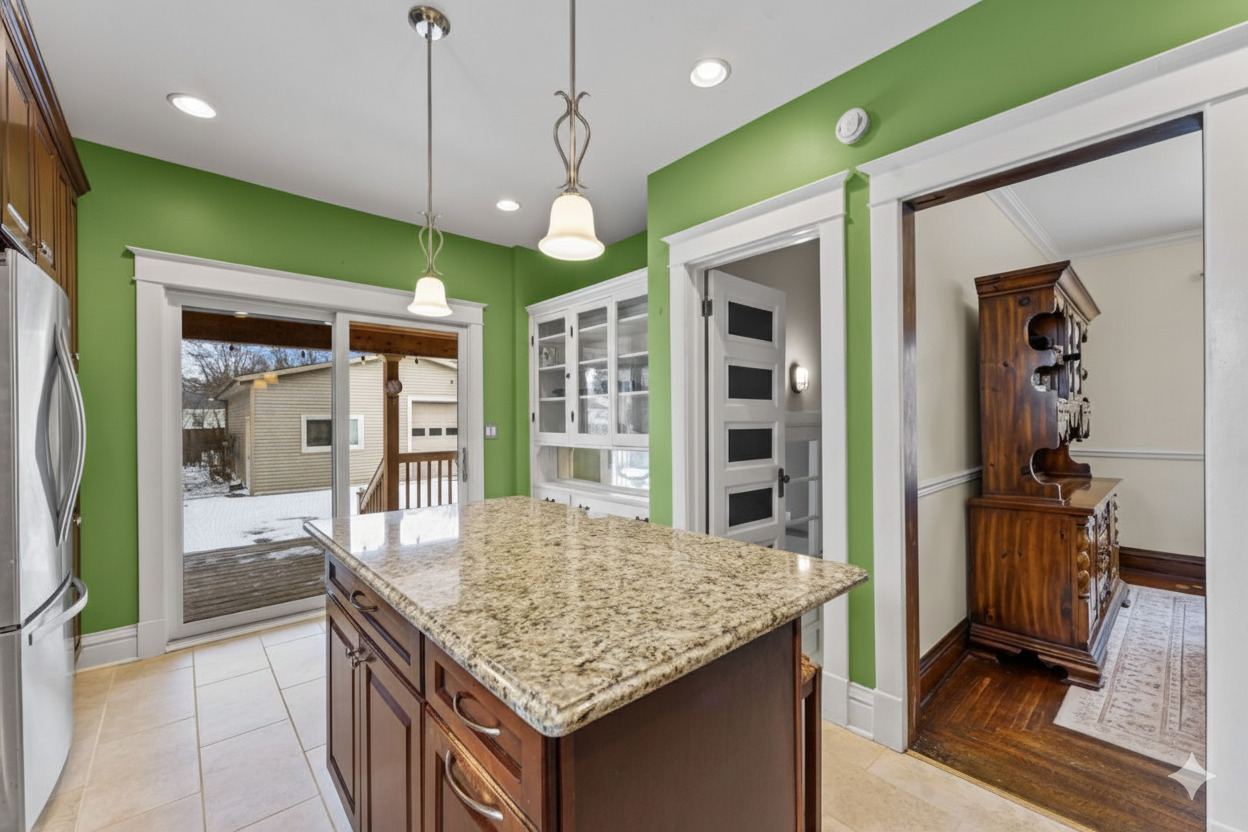 15405 Joliet Road Plainfield, IL 60544 - Photo 13 of 34 a kitchen with kitchen island a sink and refrigerator
