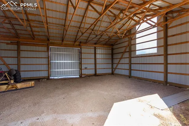 a view of a room with garage