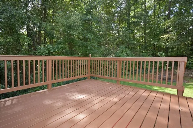 a view of wooden deck