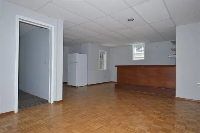 an empty room with closet