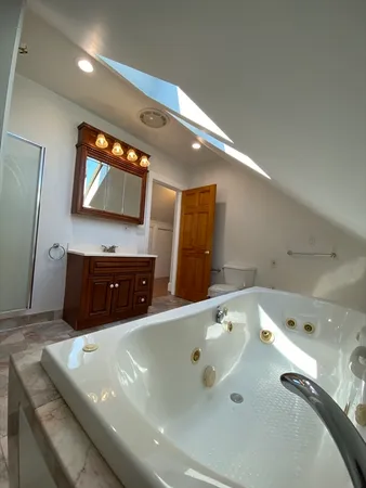 a room with a table and chairs