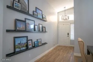 a view of a hallway with entryway