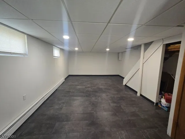 an empty room with stairs