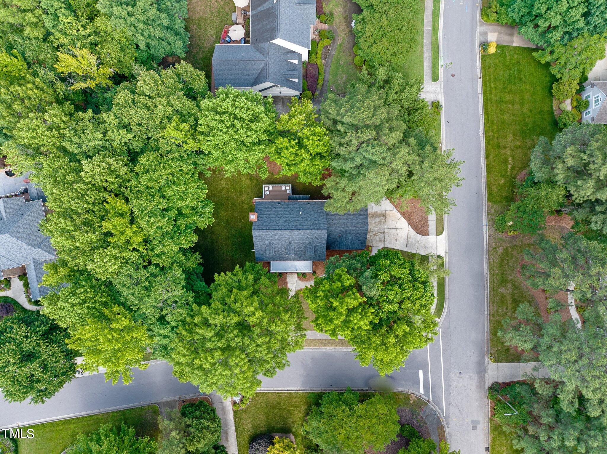 100 Shepton Drive Cary, NC 27519 - Photo 37 of 43 an aerial view of a house with a yard and garden