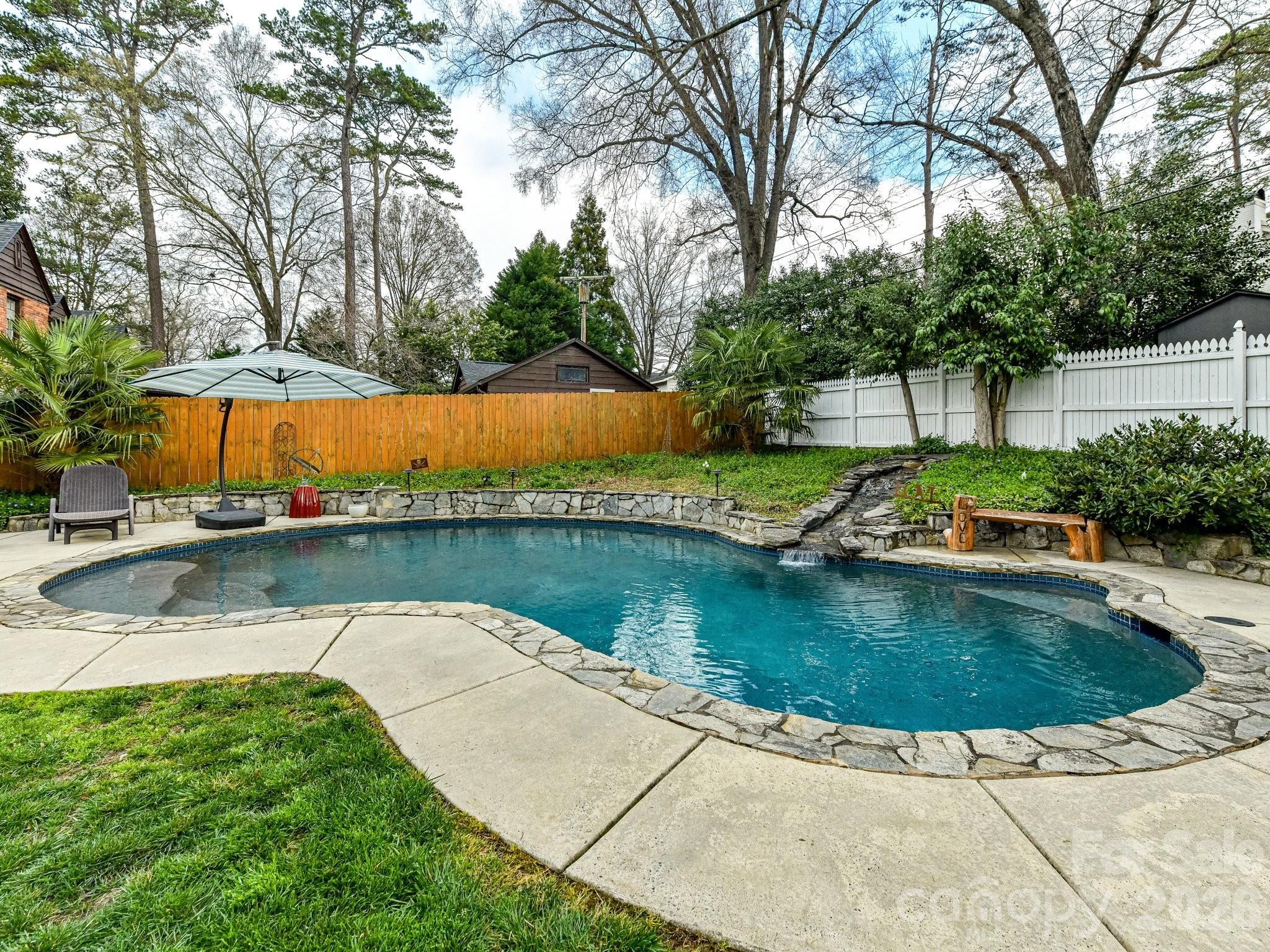 1535 Providence Road Charlotte, NC 28207 - Photo 9 of 42 a view of a swimming pool with a patio and a yard