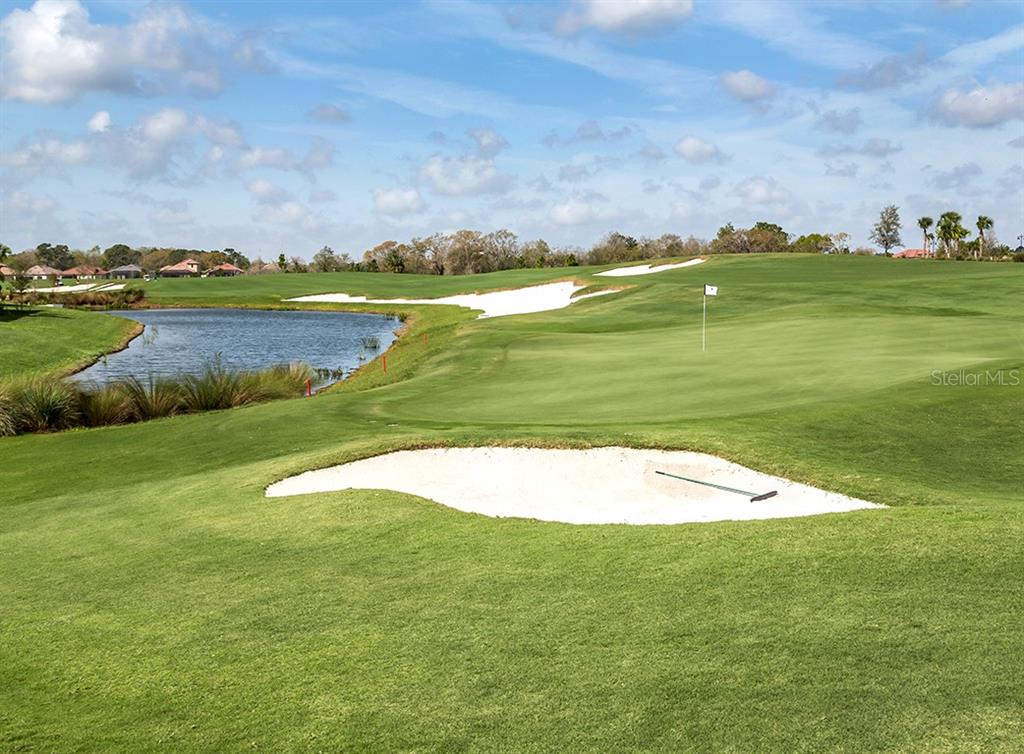 5815 Wake Forest Run, Unit 103 Lakewood Ranch, FL 34211 - Photo 59 of 63 a view of a golf course with a lake view