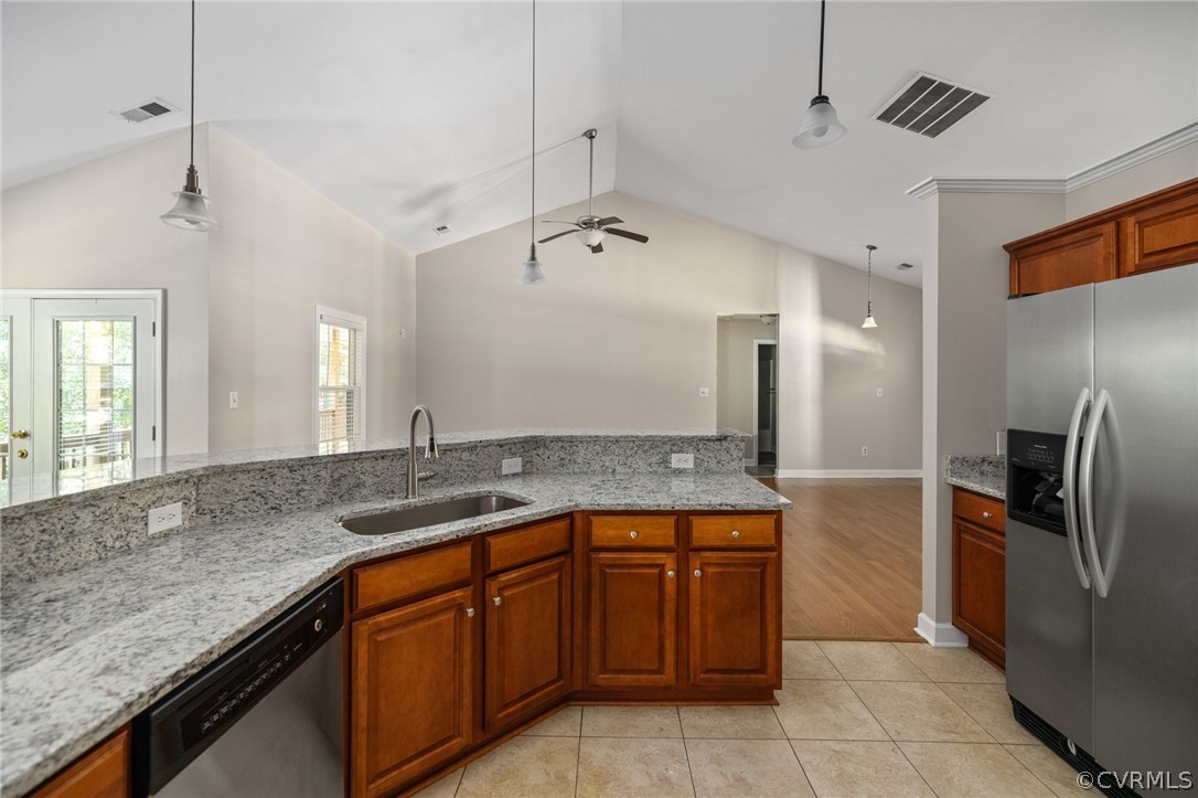 1305 Eastham Road Bumpass, VA 23024 - Photo 24 of 49 Kitchen with decorative light fixtures, sink, ligh
