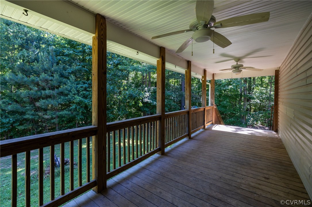 1305 Eastham Road Bumpass, VA 23024 - Photo 39 of 49 Wooden deck/porch with ceiling fan