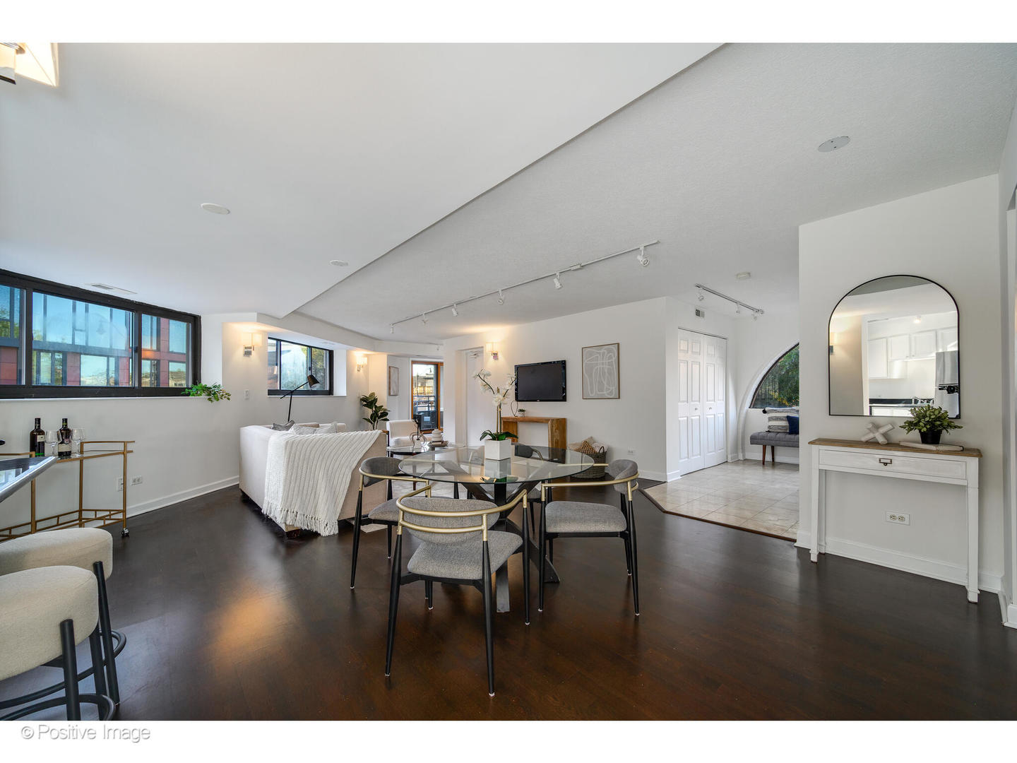 885 West Lill Avenue, Unit 3 Chicago, IL 60614 - Photo 7 of 23 a living room with fireplace furniture and a wooden floor