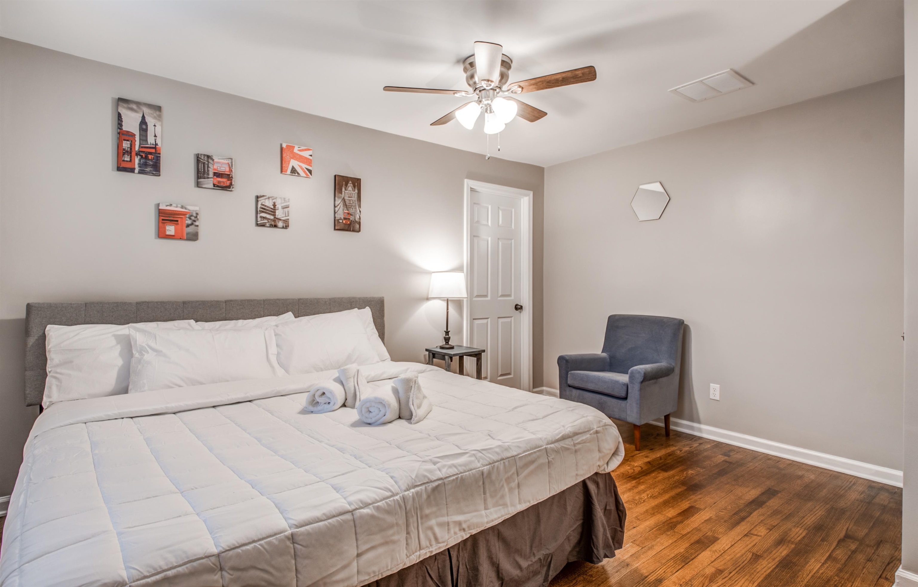 1277 Wellsville Road Memphis, TN 38117 - Photo 29 of 39 Bedroom featuring dark wood finished floors and ceiling fan