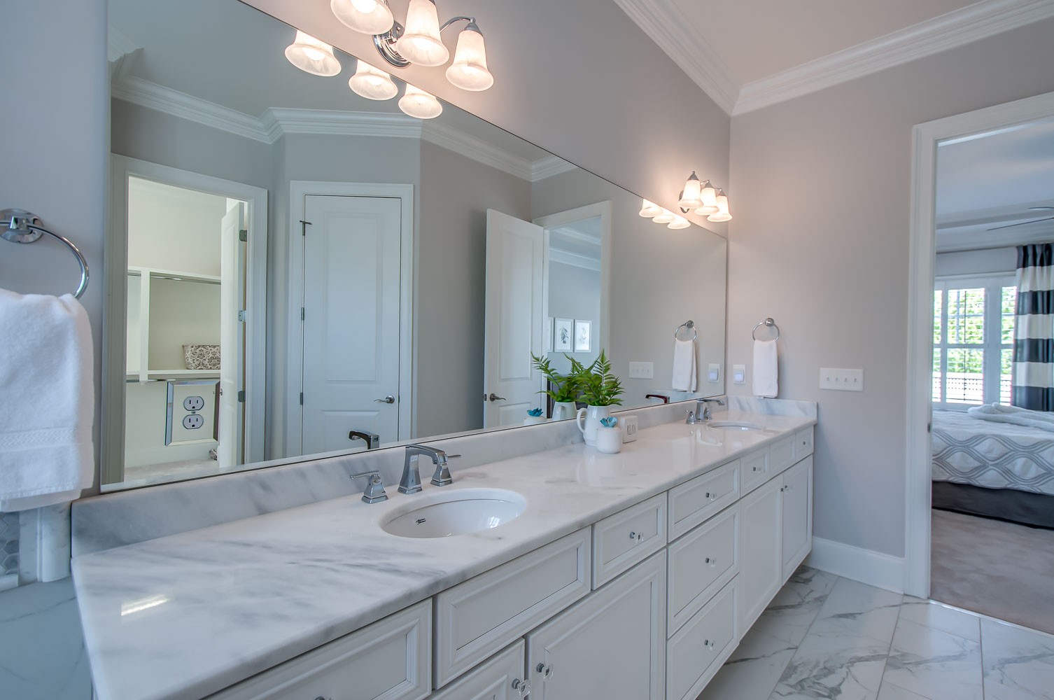 4030 General Martin Lane Franklin, TN 37064 - Photo 21 of 47 a bathroom with a granite countertop double vanity sink and a mirror