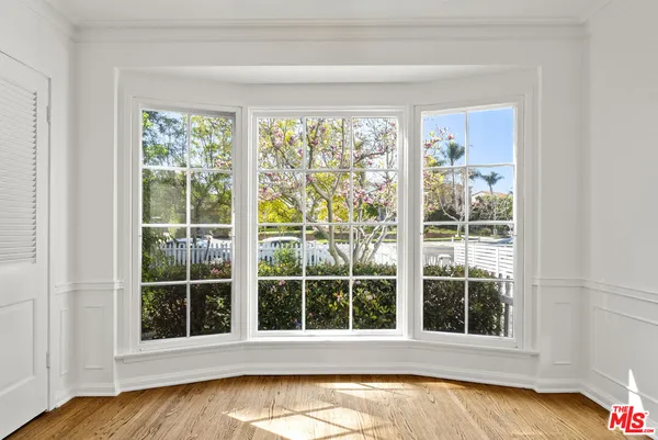 a view of a garden from a living room