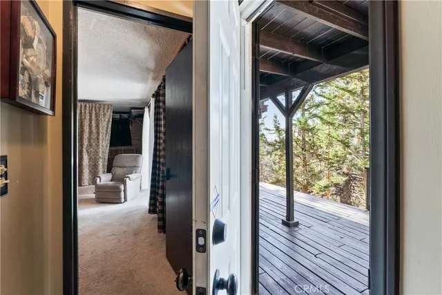 a view of a wooden deck