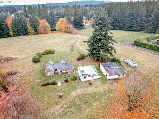 a view of a lake in middle of the town